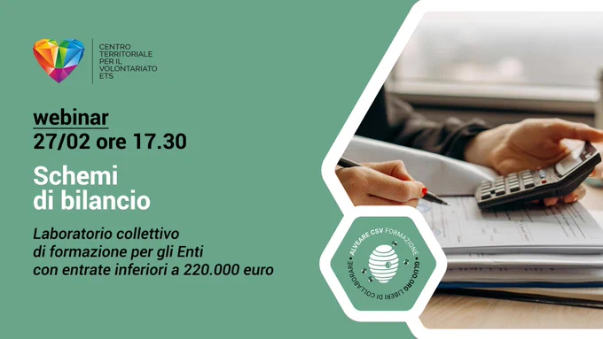 L'iniziativa fa parte di #AlveareCsvFormazione, il catalogo nazionale promosso da CSVnet e realizzato dai Csv, disponibile su #Gluo