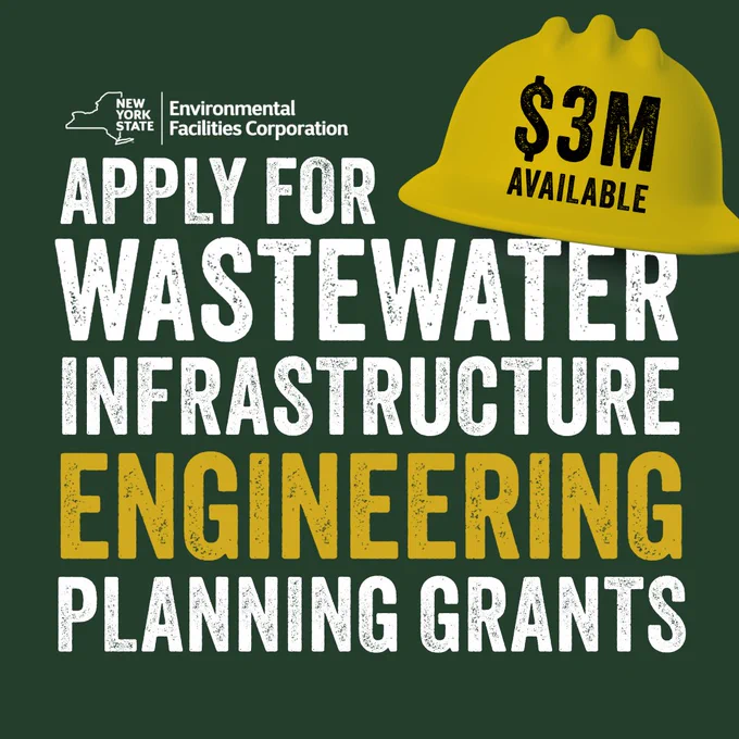 Apply for Wastewater Infrastructure Engineering Planning Grants, with a hardhat that says $3M available and EFC's logo