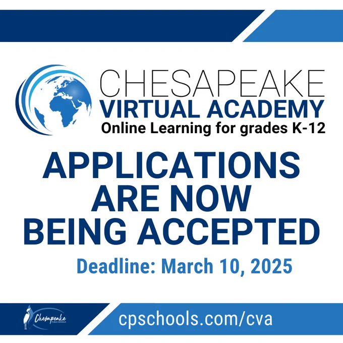 CVA Blue and white graphic that says Applications are now being accepted