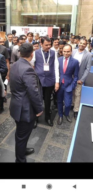 Devendra Fadnavis at Foresiet Booth at nasscom