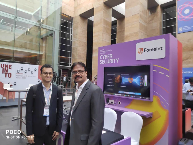 Rajkumar Balu at foresiet booth at nasscom connecting with people