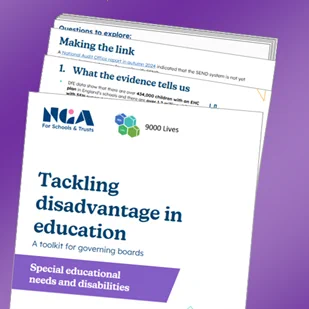 Screenshot of pages from SEND toolkit developed by National Governance Association (NGA) and 9000 Lives.