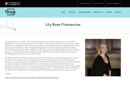 Lily Rose Fitzmaurice Cambridge ThinkLab