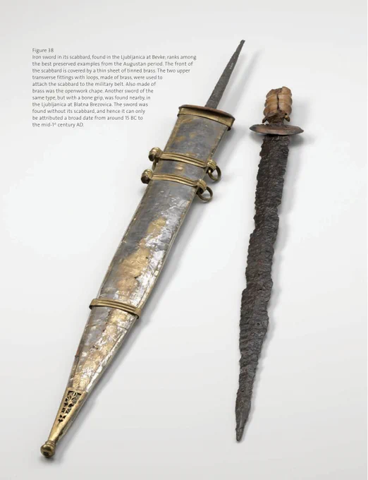 Page from Roman Stories from the Crossroads showing sword and scabbard.