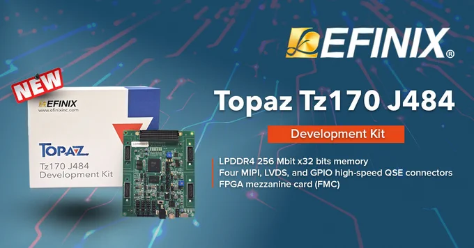 ⚡Introducing the Topaz Tz170 J484 Development Kit – engineered for next-level performance and flexibility in your design projects⚡

Packed with cutting-edge features, this development kit empowers engineers to accelerate product development with ease. Key features include:

🔸LPDDR4 256 Mbit x32-bit Memory – Experience fast, efficient, and high-capacity memory for seamless data processing and enhanced system performance.
🔸Four High-Speed Connectors – Leverage MIPI, LVDS, and GPIO QSE connectors for reliable, high-bandwidth communication, ensuring maximum data throughput for complex designs.
🔸FPGA Mezzanine Card (FMC) – Unlock a new realm of modular expandability, providing added flexibility and scalability for advanced prototyping.

Designed for versatility and performance, the Topaz Tz170 J484 Development Kit is the ultimate tool for developing robust, high-speed, and memory-intensive applications. Take your development to the next level with this comprehensive, all-in-one solution.