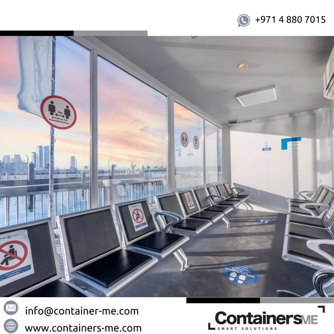 ferry terminal made using modular mobile container