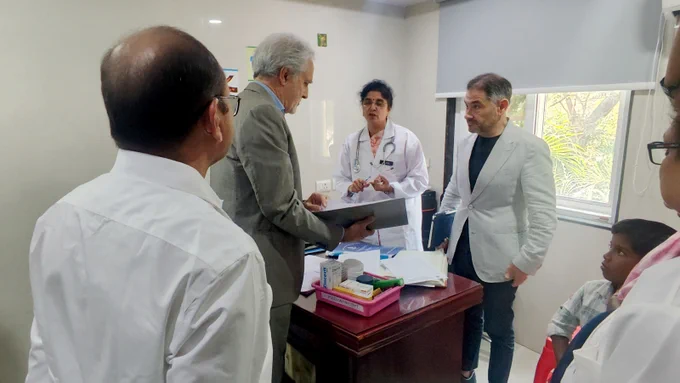 Strengthening Global Collaboration in Thalassemia & Sickle Cell Care.
24th Feb 2025: Kamala Hospital and Research Centre for Thalassemia and Sickle Cell Patients (KHRCTSCS), a unit Thalassemia & Sickle Cell Society (TSCS), Hyderabad, had the honor of hosting Professors Antonio Piga and Dimitris Farmakis, our esteemed scientific collaborators from Thalassemia International Federation (TIF), Cyprus.
This visit plays a crucial role in our ongoing efforts to establish TIF Collaborating Centres in India, fostering global partnerships to enhance research and improve care for Thalassemia and Sickle Cell Disease. Strengthening these alliances will help advance treatment protocols, improve healthcare accessibility, and ultimately elevate the quality of life for patients worldwide.
Together, we are making strides toward a better future for Thalassemia and Sickle Cell patients!