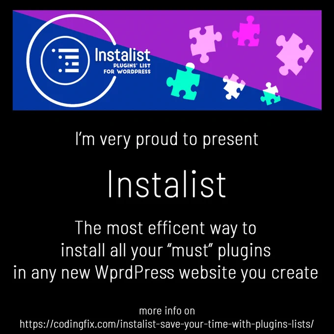 I'm very proud to present Instalist, the most efficient way to install all your "must" plugins in any new WordPress website you create