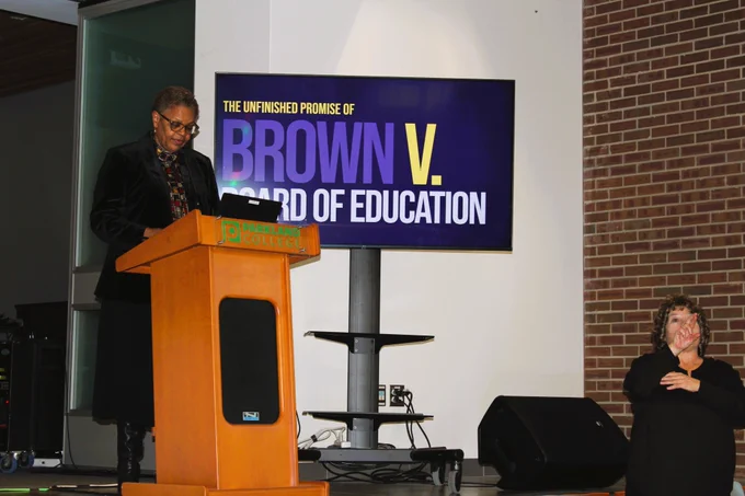 Wanda E. Ward, executive associate chancellor for public engagement at the University of Illinois Urbana-Champaign, giving opening remarks