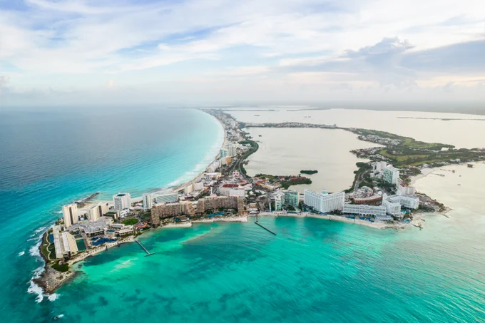 Vista aérea de Cancún