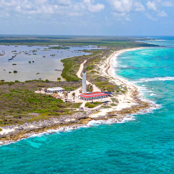 Vista aérea de Cozumel Punta Sur