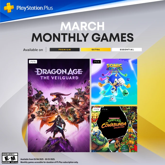 Available from 03/04/2025 - 03/31/2025.
Monthly games accessible for duration of PS Plus subscription only.