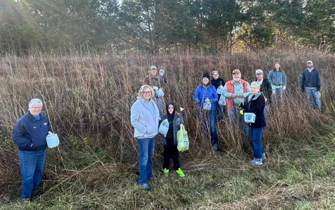 Members of the Mississippi Hills chapter of the Missouri Master Naturalist program improve the environment in many ways, including collecting seeds of native plants to plant throughout northeastern Missouri. Photo courtesy of Kelsey Kendrick.