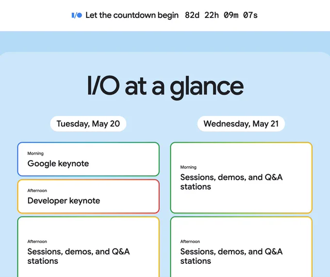 Heading to Mountain View for in-person Ready, Set, @Google I/O at the Shoreline Amphitheater! 