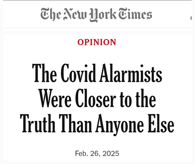 "The covid alarmists were closer to the truth than anyone else" 