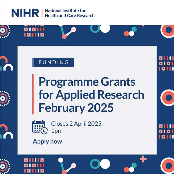 Funding
Programme Grants for Applied Research February 2025
Closes 2 April 2025, 1pm
Apply now