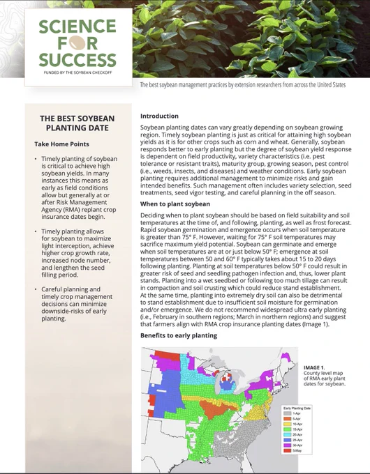A document with the title "The Best Soybean Planting Date"