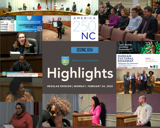 Collage of images from the latest Board of County Commissioners meeting.