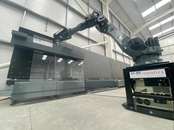 The GS-MR PRO:Load is the robotic Insulated Glass loading solution design & manufactured in house in the UK by GS-MR Robotics.  

Unrivalled within the global glass industry on return on investment with substantial reductions in rework due to the process patented design with verifications performed BEFORE loading on to the IG line. 

The only global solution to load glass on its edge without relying on vacuum cup technology. 

Because what is the purpose of manually or automatically loading unverified glass which then has to be removed if it's wrong. 
