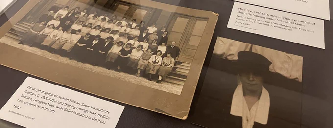 Photograph of the Archival Display showcasing Women from Strathclyde Archives and Special Collections.