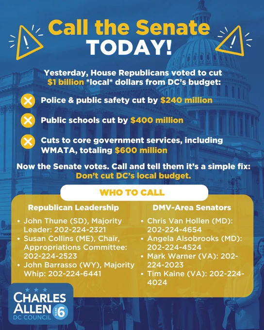 Defend the DC Budget: Call Senators Today