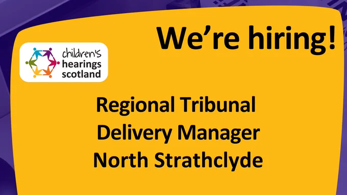 A laptop on an advert for the Regional Tribunal Delivery Manager in North Strathclyde role.