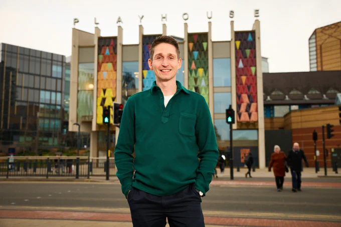Tom Wright outside Leeds Playhouse