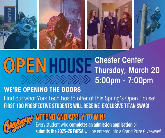 York Tech Open House, March 20, 2025 from 5pm-7pm