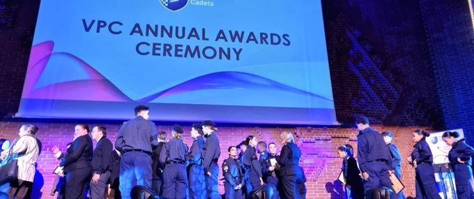 Cadets & families invited on stage at the end for their own personal photos & memories.