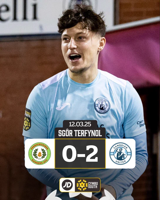 JD Cymru South full-time graphic 

Penrhiwceiber Rangers 0-2 Cambrian United