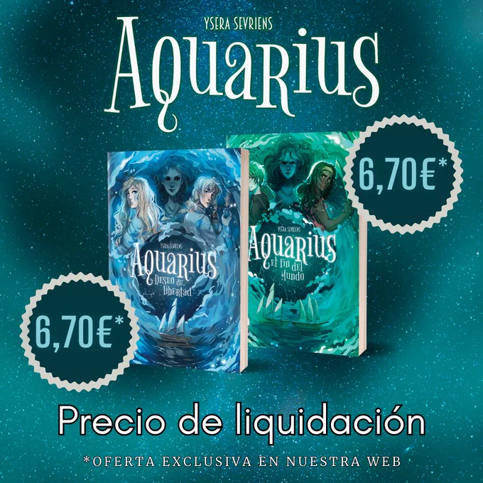 Bilogía Aquarius de Ysera Sevriens a 6,70 euros cada ejemplar en físico.