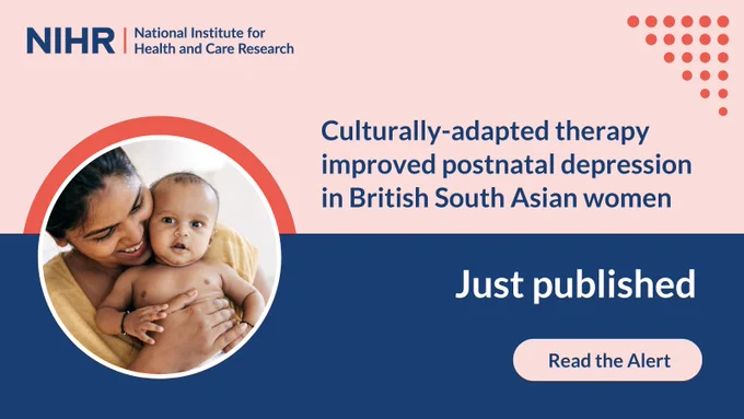 Culturally-adapted therapy improved postnatal depression in British South Asian women. Just published, read the Alert