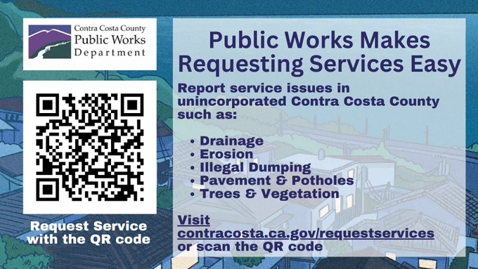 requesting services graphic with QR code