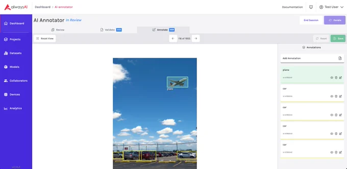 alwaysAI's auto-annotation tool.