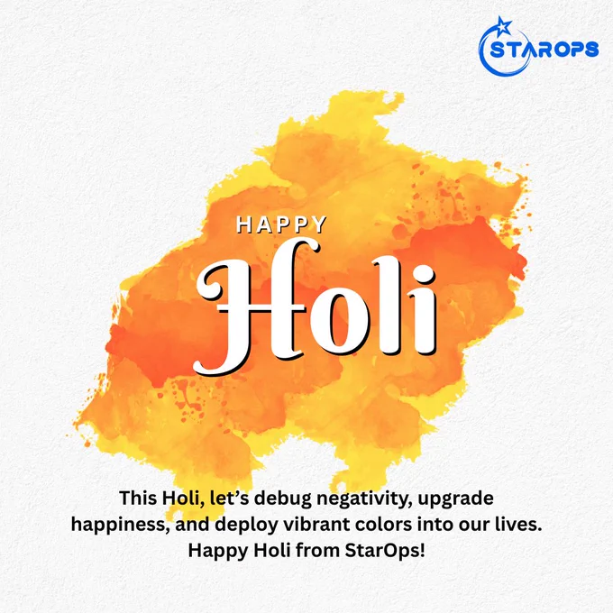 #StarOpsTech #HappyHoli #FestivalOfColors #TechWithColors #CorporateVibes #HoliCelebration