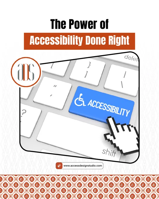 A click hand icon hovers over a keyboard key with written accessibility on it.