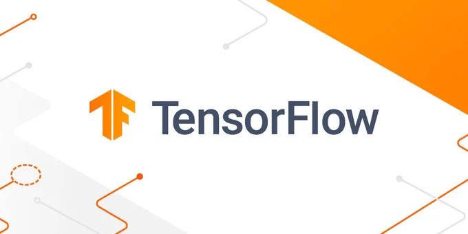  The TensorFlow logo is displayed on a white background. The text reads "TensorFlow" in dark grey font. 
