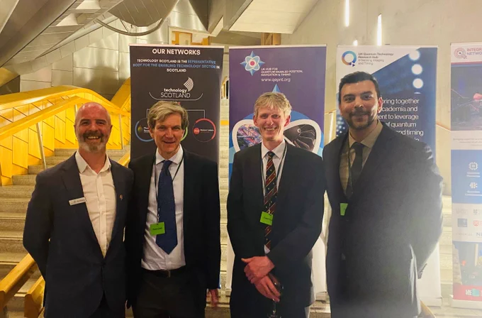 From left to right: Technology Scotland CEO Alastair McInroy, Prof Ifor Samuel, Prof Graham Turnbull, and Dr Hassan Hafeez.