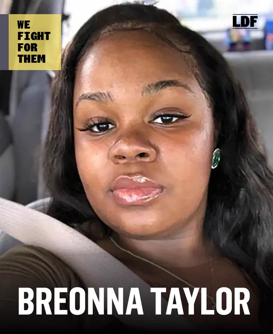Portrait of Breonna Taylor with the text 'We fight for them' and the LDF logo at the top.