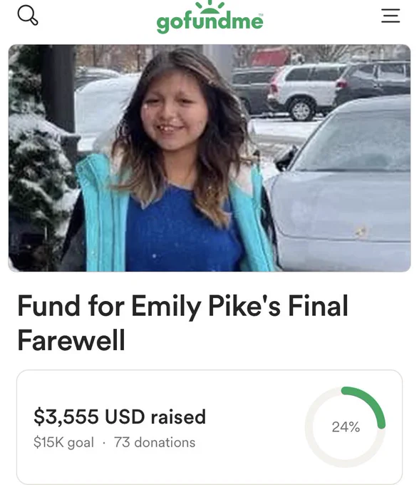 Fund for Emily Pike's Final
Farewell #MMIG #MMIWG #MMEIP #MMIWG2T https://www.gofundme.com/f/fund-for-emily-pikes-final-farewell