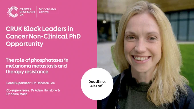 ‘The role of phosphatases in melanoma metastasis and therapy resistance’

Supervised by Dr @BeckiLee

📅 Deadline: 4 April