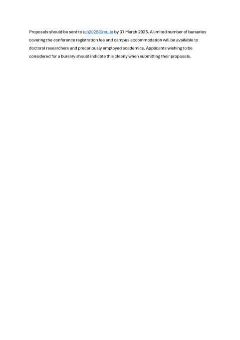 Page two of Call for Papers for the 35th Irish Conference of Historians 