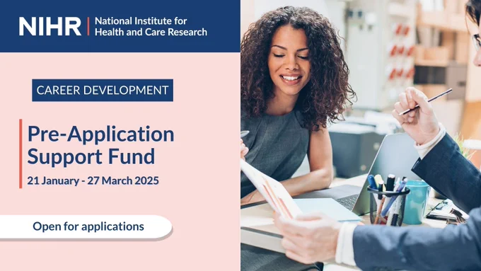 Career development
Pre-applications support fund

21 January - 27 March 2025
Open for applications