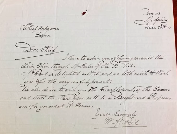 A sample letter from the Khama III collection