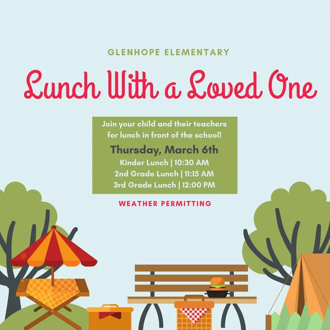 GHES kinder, 2nd, 3rd Lunch With a Loved One
