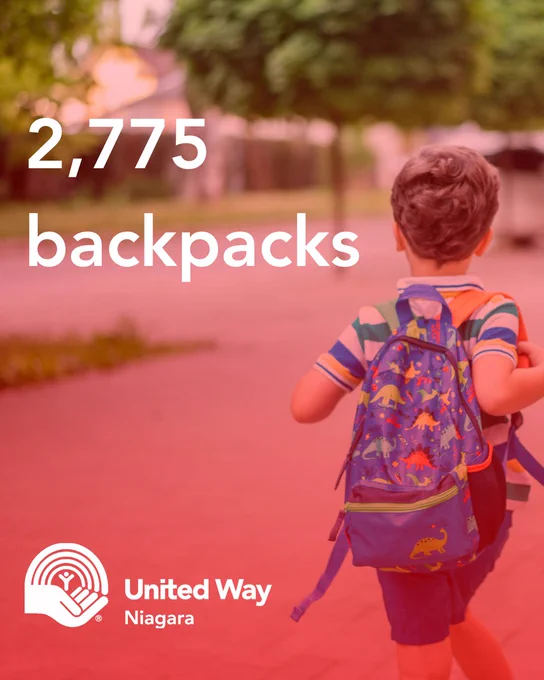 2,775 backpacks United Way Niagara