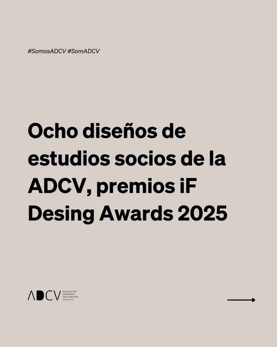 cartel con el texto ocho diseños de estudios socios de la adcv, premios if design awards 2025
