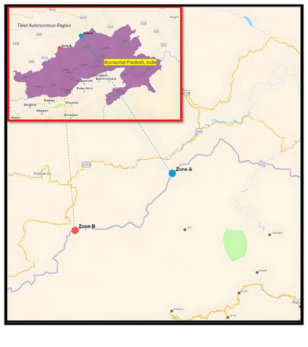 Zone A is the location of the new border settlement