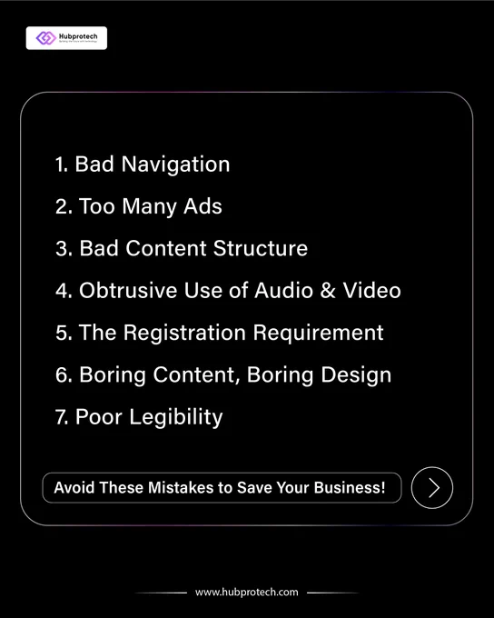 Reasons what makes someone leave your website.