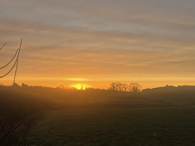 Sun rise in carryduff 7am this morning